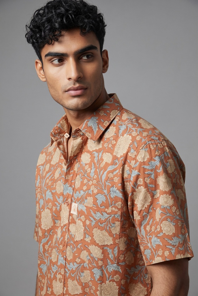 [M-BP-033] Orange Buta Print (M)