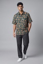 Dark Green Buta Print